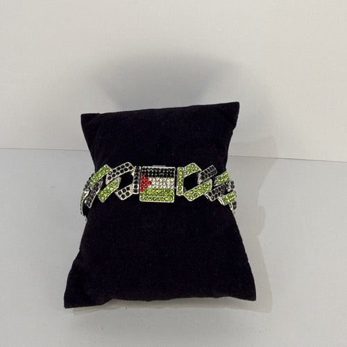 Palestine Flag Bracelet - Iced Cuban Link