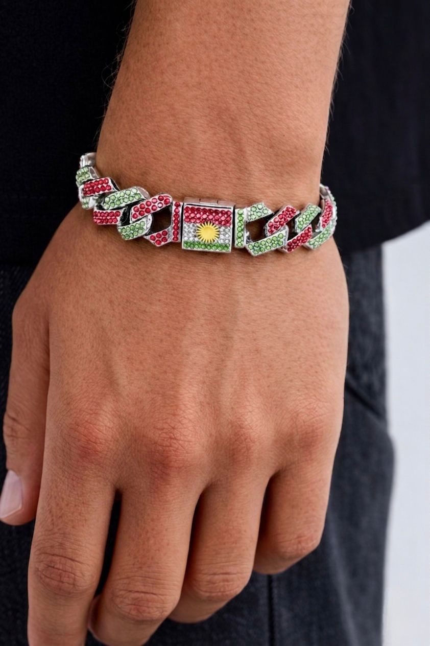 Kurdistan Flag Bracelet – Iced Cuban Link